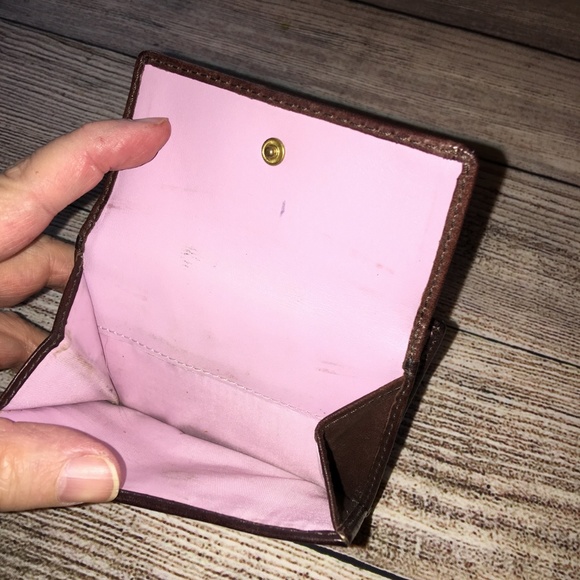 SOLD! COACH Khaki/Mahogany Bifold Turn Lock Wallet - Picture 5 of 8